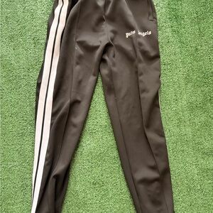 Palm Angels Black Joggers with White Stripes